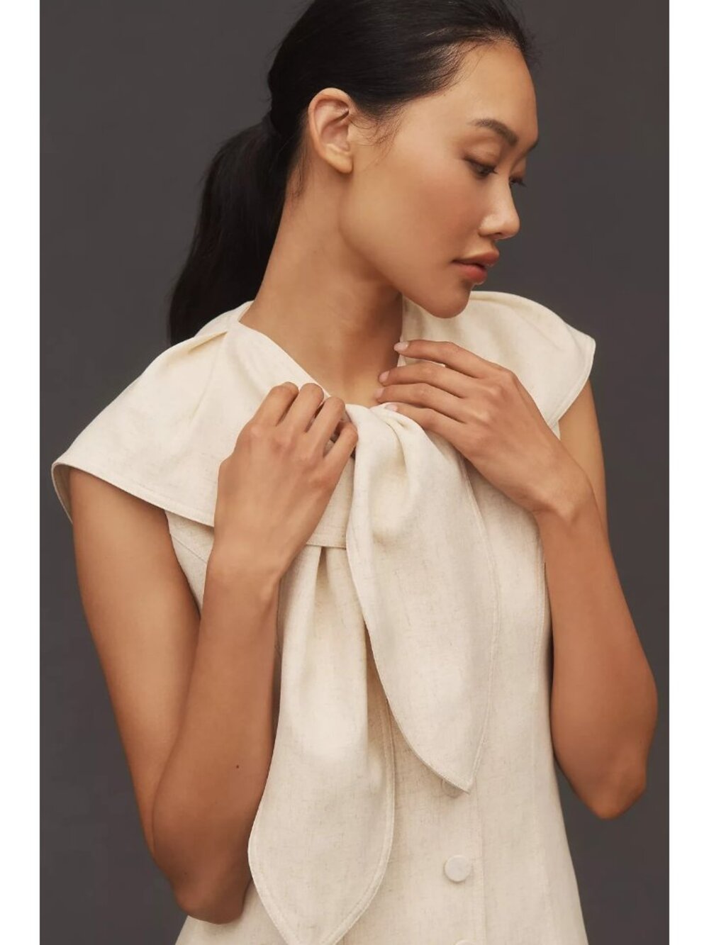 Lovaan Elly Pleated Button-Front Drop Waist Midi Dress 10 — image 4 of 5